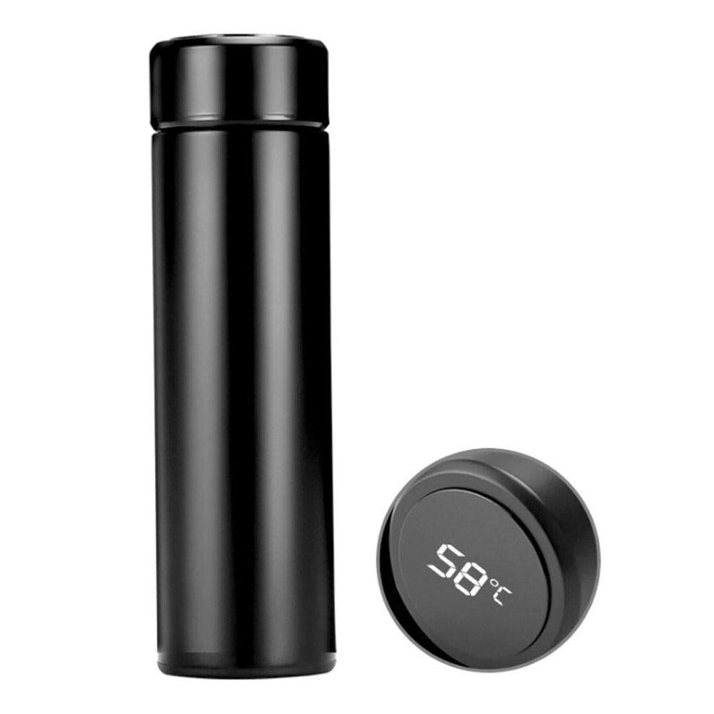 Smart insulated water bottle with LED temperature display