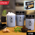 Airtight tea, coffee and sugar canister set, 3 pieces