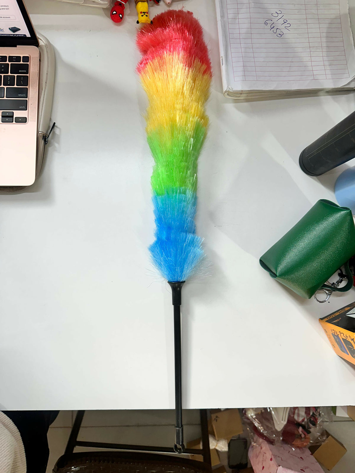 Rainbow Microfiber Plastic Duster 24 Inch | Flexible & Lightweight Dust Cleaner