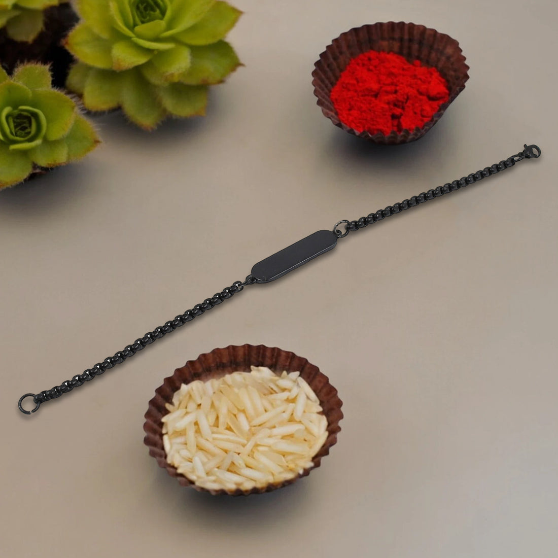Black Bracelet Rakhi Gift Bracelet - Zoopsy