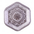 Decorative Silver Serving Tray  Traditional Embossed Floral Design