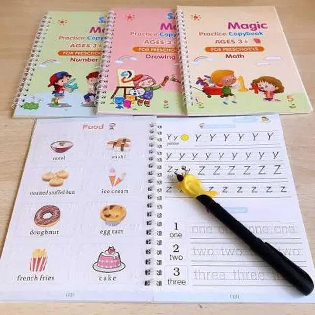 Magic Practice Copybook, 4 Book + 10 Refill - Zoopsy
