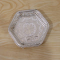 Decorative Silver Serving Tray  Traditional Embossed Floral Design
