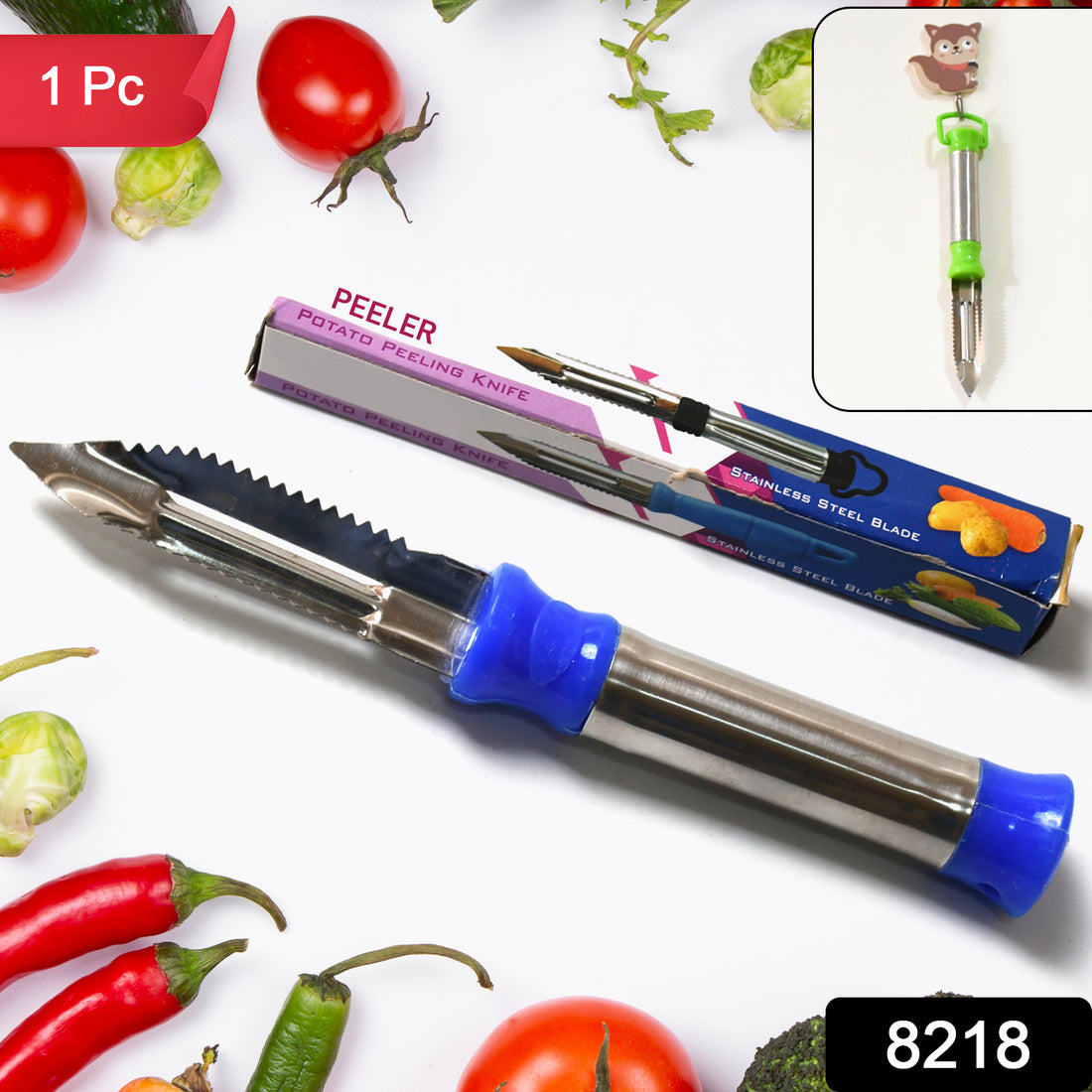 2-in-1 stainless steel vegetable peeler and grater with hanging ring