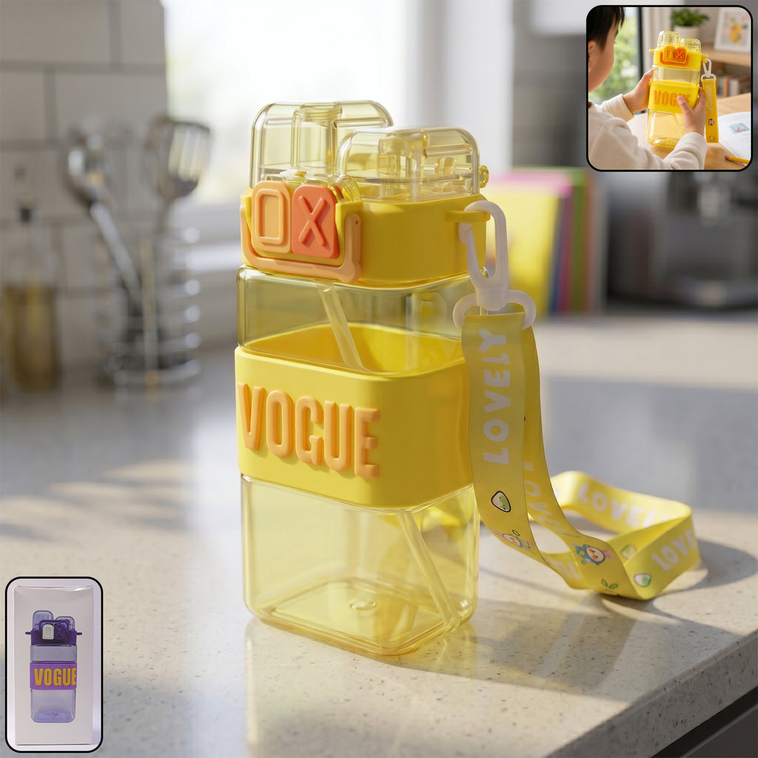 Stylish Kids Water Bottle with Straw and Leakproof Lid - Zoopsy
