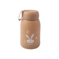 Cute Bunny Print Glass Drinking Brown Bottle (330ml  1 Pc)